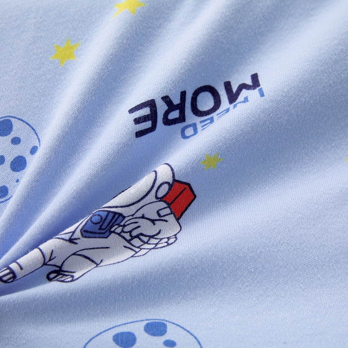 91家纺网 家纺一手货源 找家纺 美丽折家纺 2025新款A类全棉儿童乳胶枕枕头枕芯 宇航员蓝色 30x50cm/只（乳胶枕芯+外套+内套）