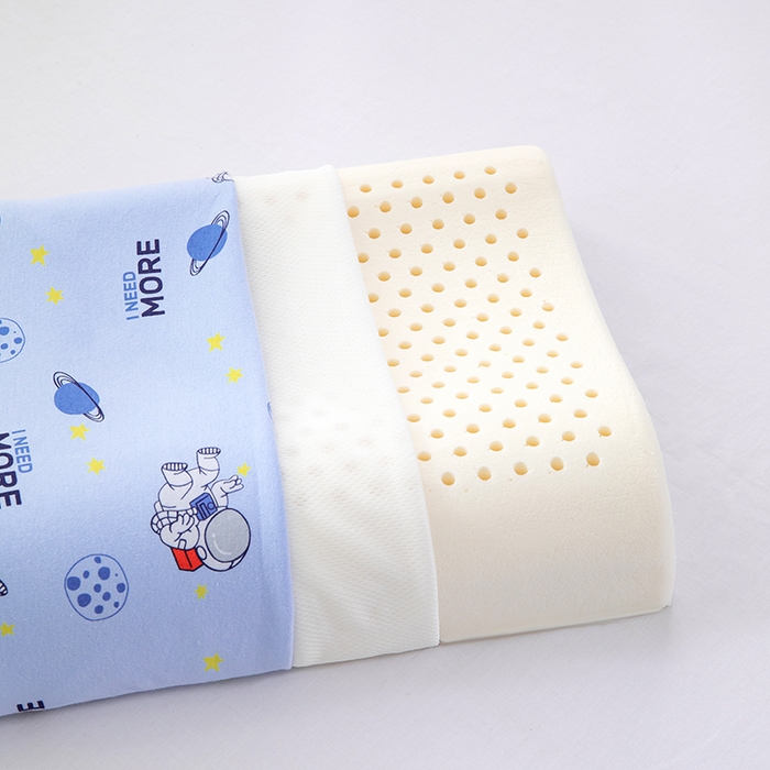 91家纺网 家纺一手货源 找家纺 美丽折家纺 2025新款A类全棉儿童乳胶枕枕头枕芯 宇航员蓝色 30x50cm/只（乳胶枕芯+外套+内套）