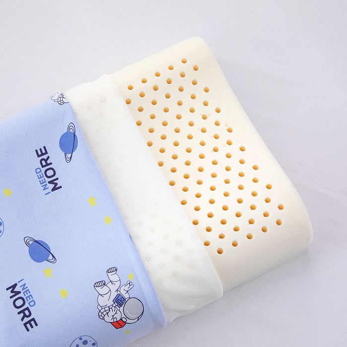 91家纺网 家纺一手货源 找家纺 美丽折家纺 2025新款A类全棉儿童乳胶枕枕头枕芯 宇航员蓝色 30x50cm/只（乳胶枕芯+外套+内套）