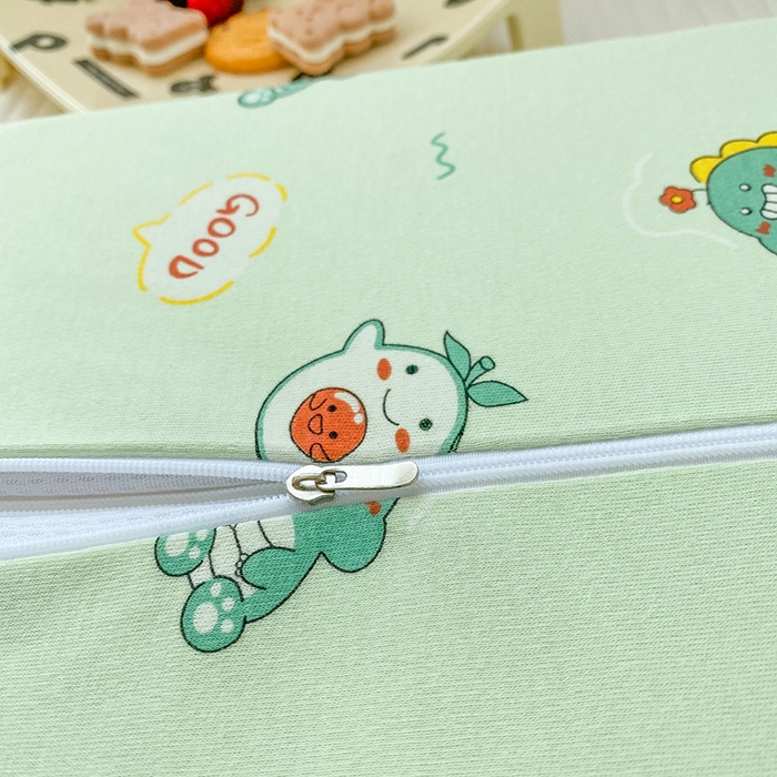 91家纺网 家纺一手货源 找家纺 美丽折家纺 2025新款A类全棉儿童乳胶枕枕头枕芯 小恐龙 30x50cm/只（乳胶枕芯+外套+内套）