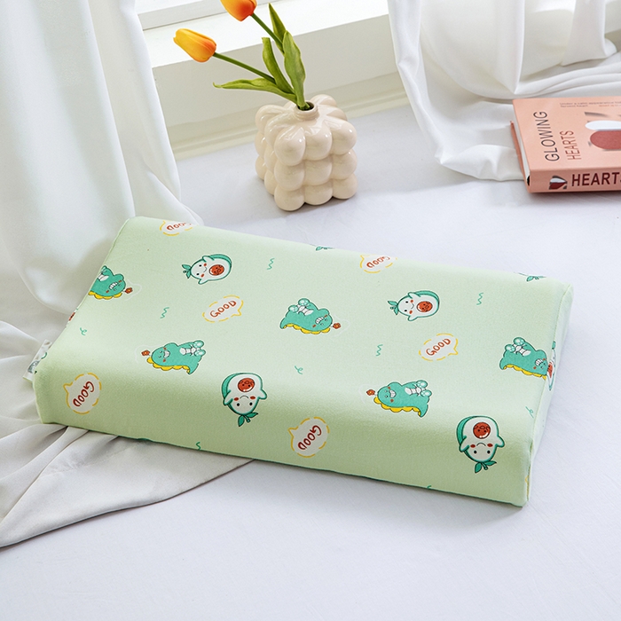 91家纺网 家纺一手货源 找家纺 美丽折家纺 2025新款A类全棉儿童乳胶枕枕头枕芯 小恐龙 30x50cm/只（乳胶枕芯+外套+内套）