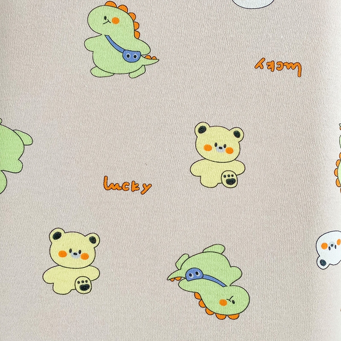 91家纺网 家纺一手货源 找家纺 美丽折家纺 2025新款A类全棉儿童乳胶枕枕头枕芯 恐龙小熊-咖 30x50cm/只（乳胶枕芯+外套+内套）