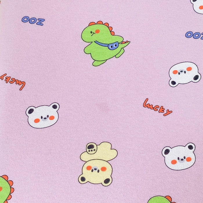 91家纺网 家纺一手货源 找家纺 美丽折家纺 2025新款A类全棉儿童乳胶枕枕头枕芯 恐龙小熊-紫 30x50cm/只（乳胶枕芯+外套+内套）