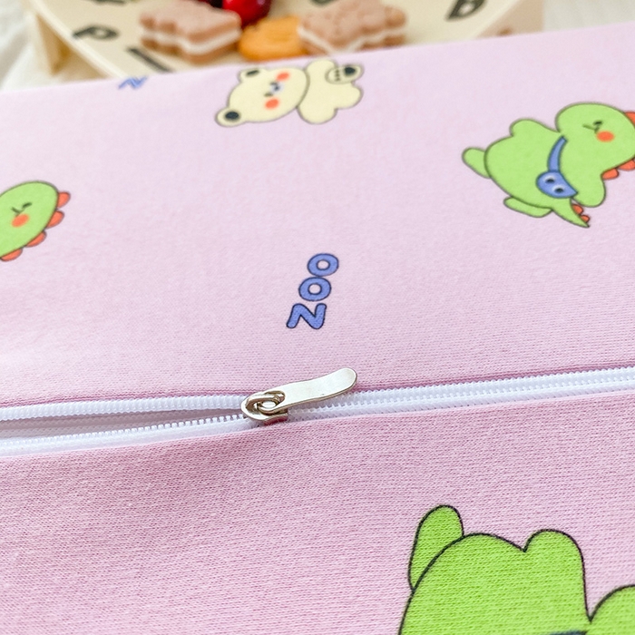 91家纺网 家纺一手货源 找家纺 美丽折家纺 2025新款A类全棉儿童乳胶枕枕头枕芯 恐龙小熊-紫 30x50cm/只（乳胶枕芯+外套+内套）