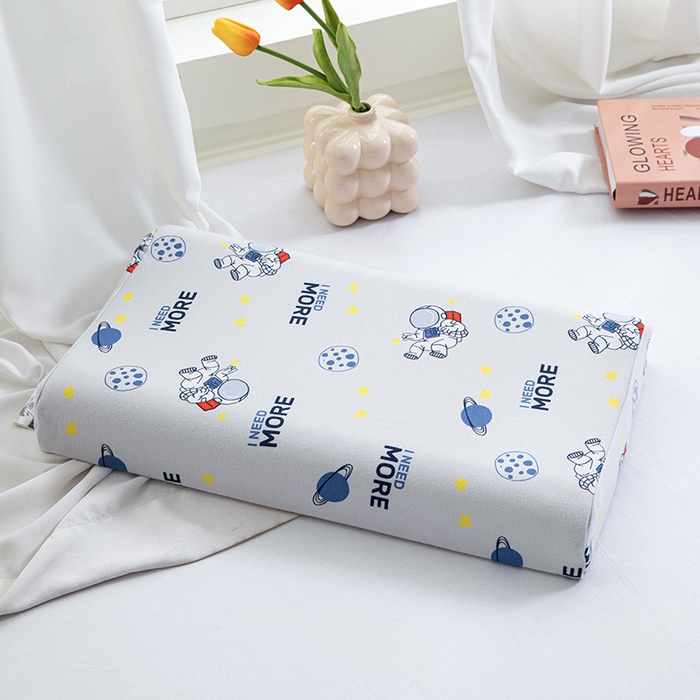 91家纺网 家纺一手货源 找家纺 美丽折家纺 2025新款A类全棉儿童乳胶枕枕头枕芯 宇航员灰 30x50cm/只（乳胶枕芯+外套+内套）