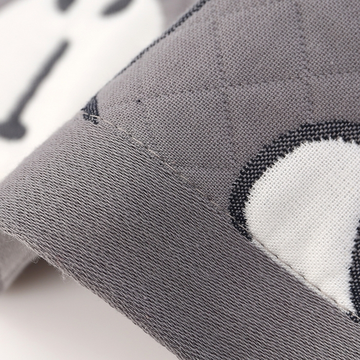 91家纺网 家纺一手货源 找家纺 娇兰毛巾 2025新款7A抗菌A类精梳棉多层枕巾（加绑带） 可爱熊灰 78*52cm/个