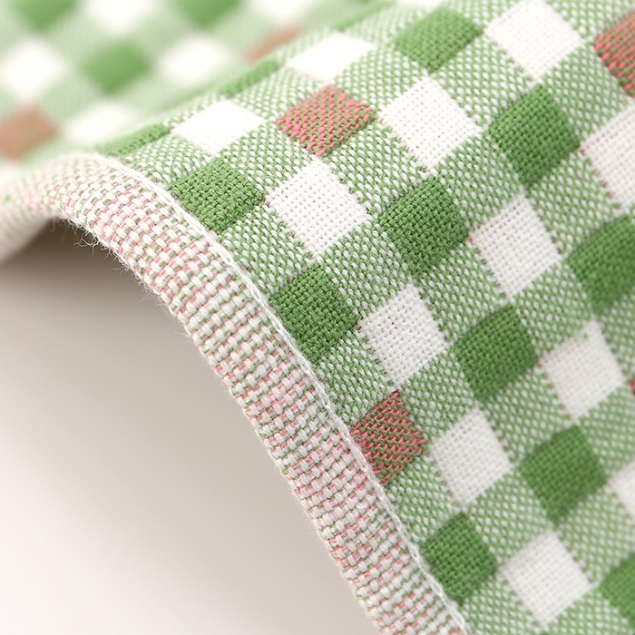 91家纺网 家纺一手货源 找家纺 娇兰毛巾 2025新款7A抗菌A类精梳棉多层枕巾（加绑带） 三只猫绿 78*52cm/对