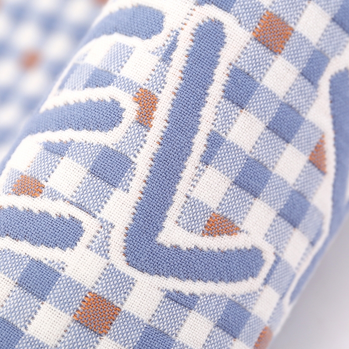 91家纺网 家纺一手货源 找家纺 娇兰毛巾 2025新款7A抗菌A类精梳棉多层枕巾（加绑带） 三只猫蓝 78*52cm/对