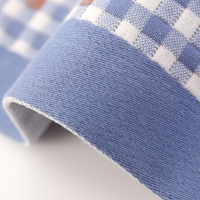 91家纺网 家纺一手货源 找家纺 娇兰毛巾 2025新款7A抗菌A类精梳棉多层枕巾（加绑带） 三只猫蓝 78*52cm/个