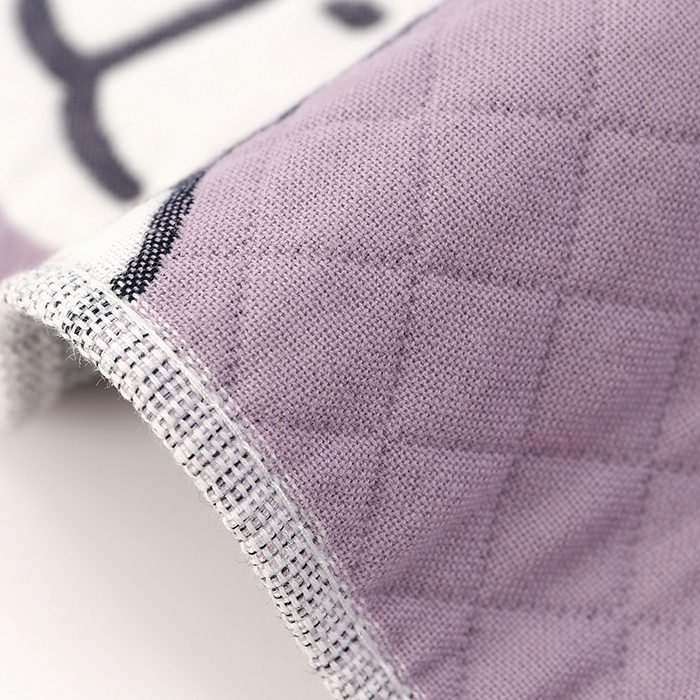 91家纺网 家纺一手货源 找家纺 娇兰毛巾 2025新款7A抗菌A类精梳棉多层枕巾（加绑带） 可爱熊紫 78*52cm/对