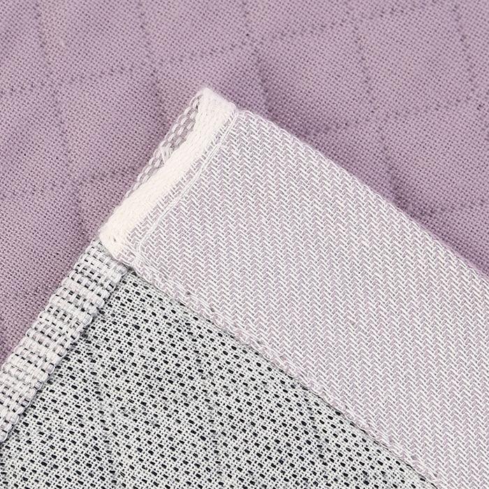 91家纺网 家纺一手货源 找家纺 娇兰毛巾 2025新款7A抗菌A类精梳棉多层枕巾（加绑带） 可爱熊紫 78*52cm/对