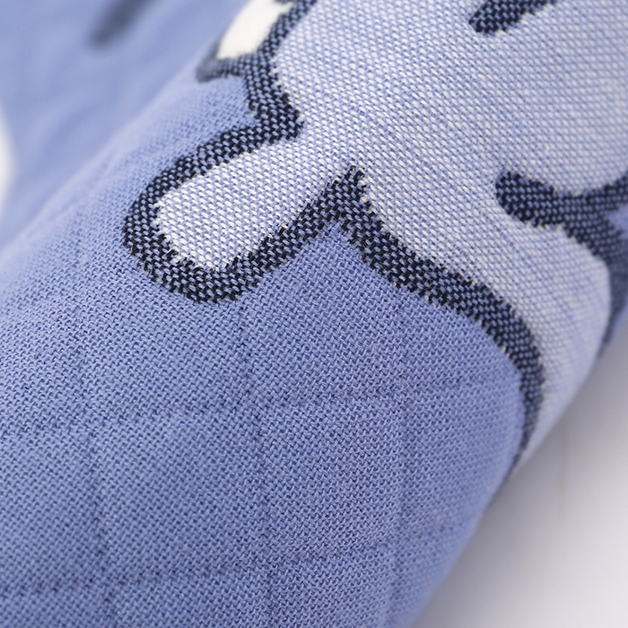 91家纺网 家纺一手货源 找家纺 娇兰毛巾 2025新款7A抗菌A类精梳棉多层枕巾（加绑带） 可爱熊蓝 78*52cm/对