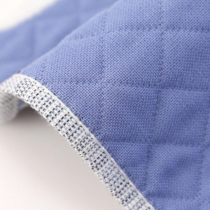 91家纺网 家纺一手货源 找家纺 娇兰毛巾 2025新款7A抗菌A类精梳棉多层枕巾（加绑带） 可爱熊蓝 78*52cm/对