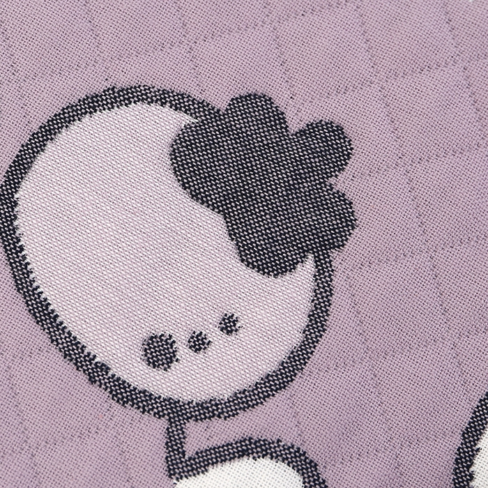 91家纺网 家纺一手货源 找家纺 娇兰毛巾 2025新款7A抗菌A类精梳棉多层枕巾（加绑带） 可爱熊紫 78*52cm/对