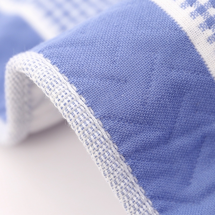 91家纺网 家纺一手货源 找家纺 娇兰毛巾 2025新款7A抗菌A类精梳棉多层枕巾（加绑带） 树叶蓝 78*52cm/个