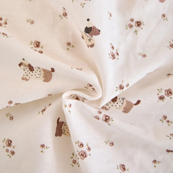 91家纺网 家纺一手货源 找家纺 2025新款全棉双层纱印花四件套（第二批）绅士犬