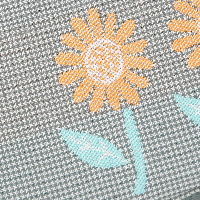 91家纺网 家纺一手货源 找家纺 娇兰毛巾 2025新款7A抗菌A类多层枕巾（加绑带） 太阳花绿 78*52cm/个