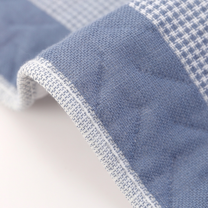 91家纺网 家纺一手货源 找家纺 娇兰毛巾 2025新款7A抗菌A类多层枕巾（加绑带） 太阳花蓝 78*52cm/个