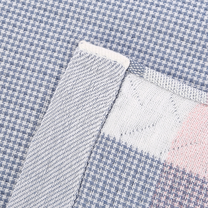 91家纺网 家纺一手货源 找家纺 娇兰毛巾 2025新款7A抗菌A类多层枕巾（加绑带） 太阳花蓝 78*52cm/个