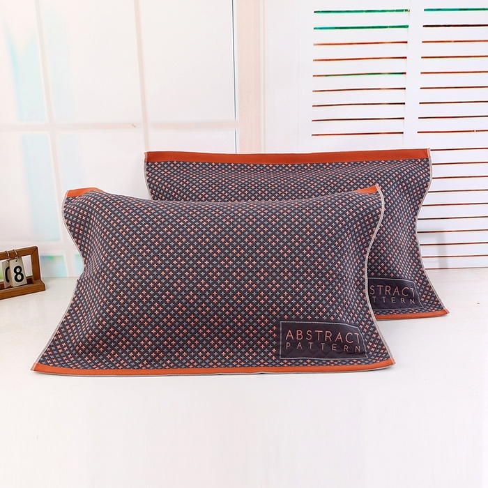 娇兰毛巾 2025新款7A抗菌A类多层枕巾（加绑带） 十字花紫 78*52cm/个