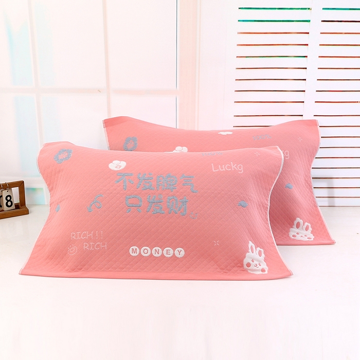 娇兰毛巾 2025新款7A抗菌A类多层枕巾（加绑带） 顺利发财粉 78*52cm/对