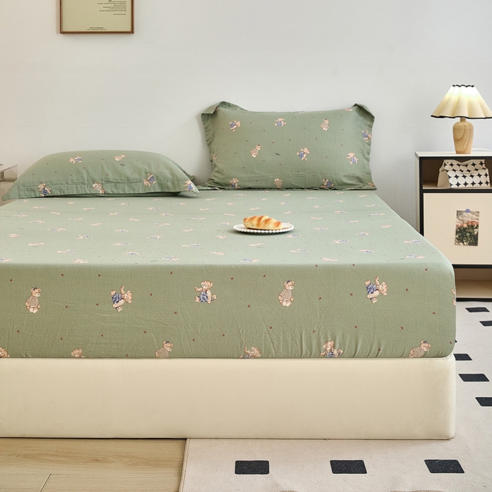 91家纺网 家纺一手货源 找家纺 （总）锦罗绣 2025新款全棉双层纱印花系列单床笠