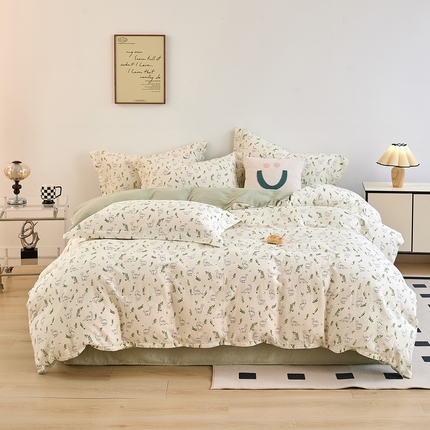 91家纺网 家纺一手货源 找家纺 （总）2025新款全棉双层纱印花四件套（第二批）