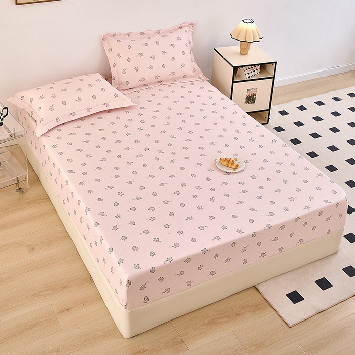 91家纺网 家纺一手货源 找家纺 锦罗绣 2025新款全棉双层纱印花系列单床笠 象象