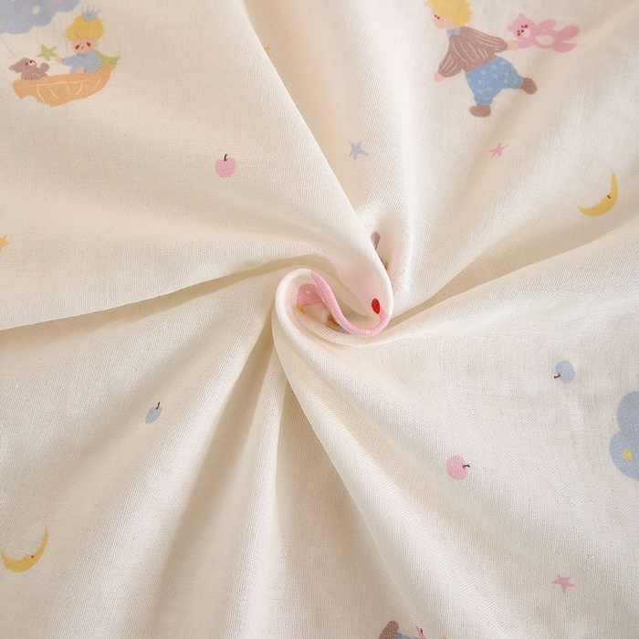 91家纺网 家纺一手货源 找家纺 2025新款全棉双层纱印花四件套（第二批）宝贝乐园