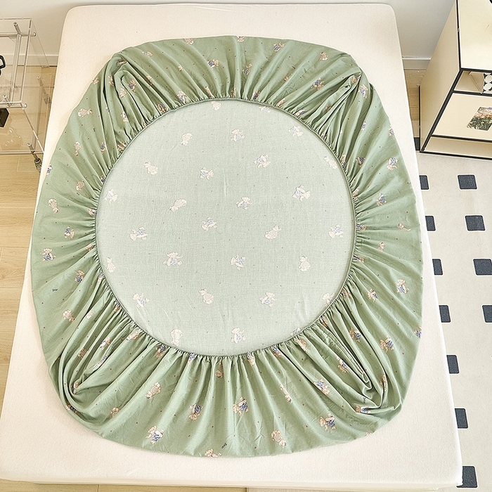 91家纺网 家纺一手货源 找家纺 （总）锦罗绣 2025新款全棉双层纱印花系列单床笠