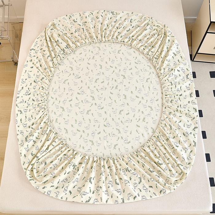 91家纺网 家纺一手货源 找家纺 锦罗绣 2025新款全棉双层纱印花系列单床笠 迷你龙