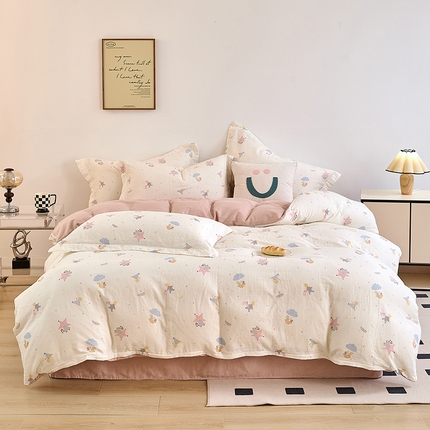 2025新款全棉双层纱印花四件套（第二批）宝贝乐园