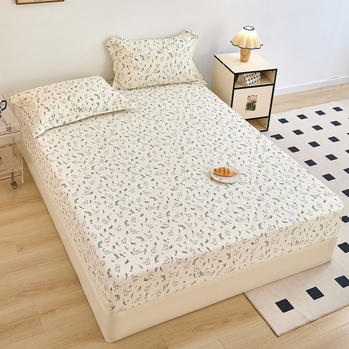 91家纺网 家纺一手货源 找家纺 锦罗绣 2025新款全棉双层纱印花系列单床笠 迷你龙