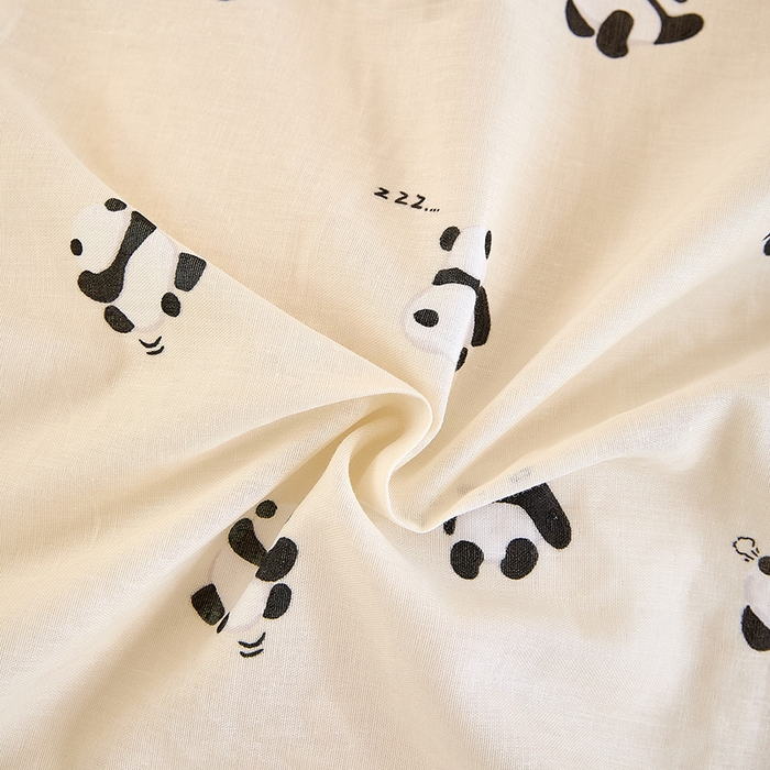 91家纺网 家纺一手货源 找家纺 2025新款全棉双层纱印花四件套（第二批）国宝熊猫