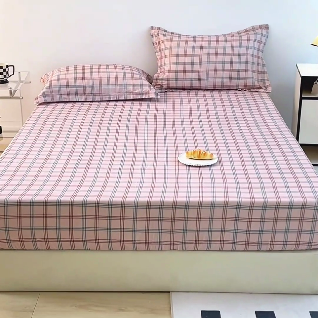 91家纺网 家纺一手货源 找家纺 锦罗绣 2025新款全棉双层纱印花系列单床笠 格调王