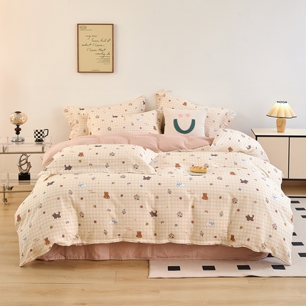 91家纺网 家纺一手货源 找家纺 （总）2025新款全棉双层纱印花四件套（第二批）