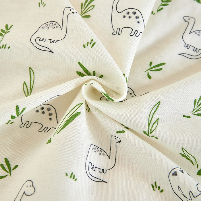 91家纺网 家纺一手货源 找家纺 2025新款全棉双层纱印花四件套（第二批）迷你龙