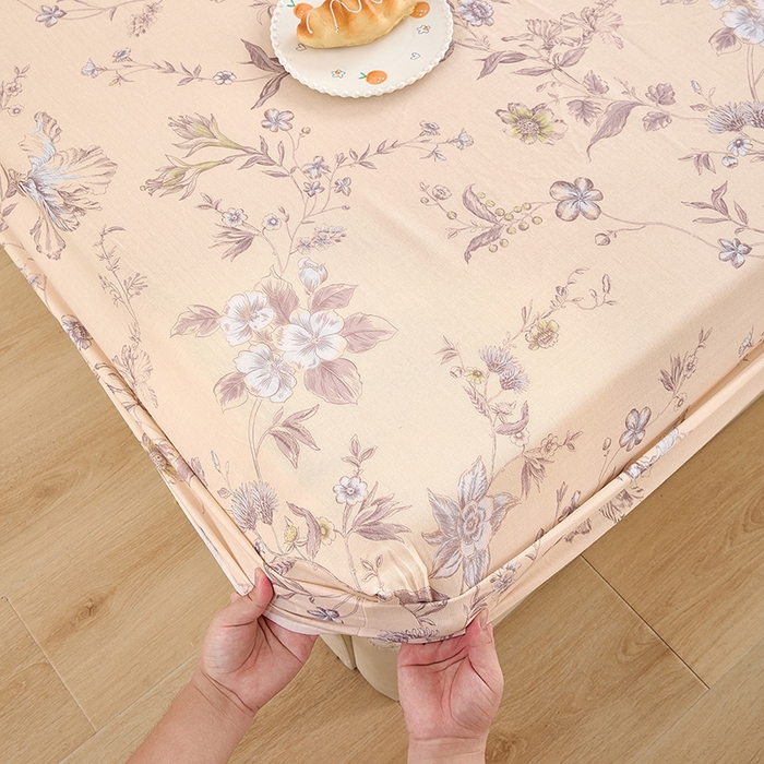 91家纺网 家纺一手货源 找家纺 锦罗绣 2025新款全棉双层纱印花系列单床笠 清新碎花