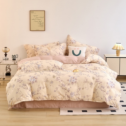 91家纺网 家纺一手货源 找家纺 （总）2025新款全棉双层纱印花四件套（第二批）