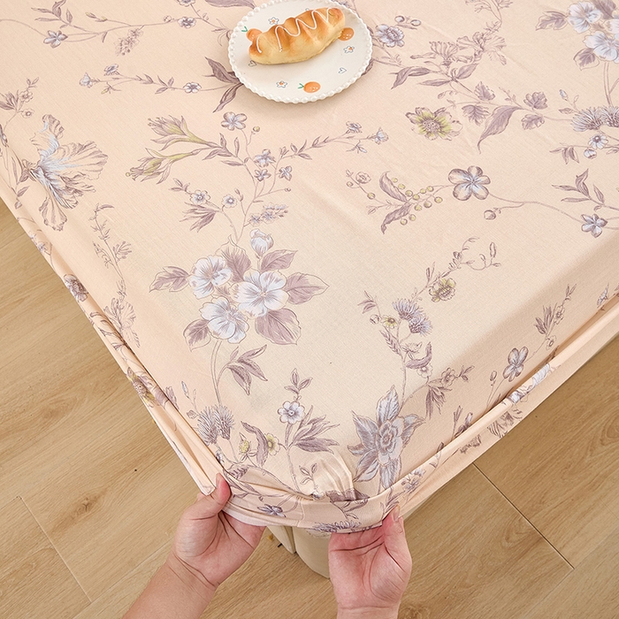 91家纺网 家纺一手货源 找家纺 锦罗绣 2025新款全棉双层纱印花系列单床笠 清新碎花