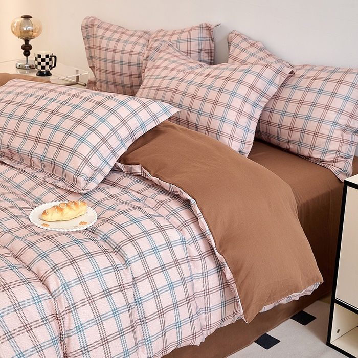 91家纺网 家纺一手货源 找家纺 2025新款全棉双层纱印花四件套（第二批）格调王