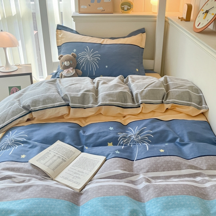 91家纺网 家纺一手货源 找家纺 （总）莱通家纺 2024新款12868印花学生宿舍三件套被芯六件套（有买家秀找商家）