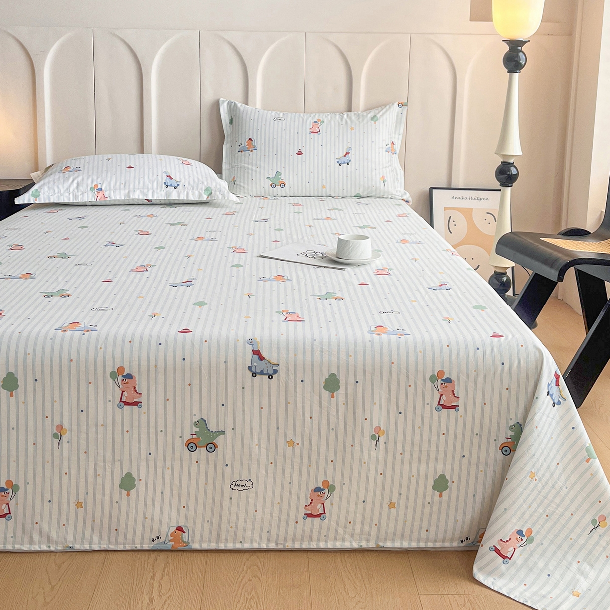 91家纺网 家纺一手货源 找家纺 金盛纺 2025新款13372全棉印花单品床单 迪迪龙