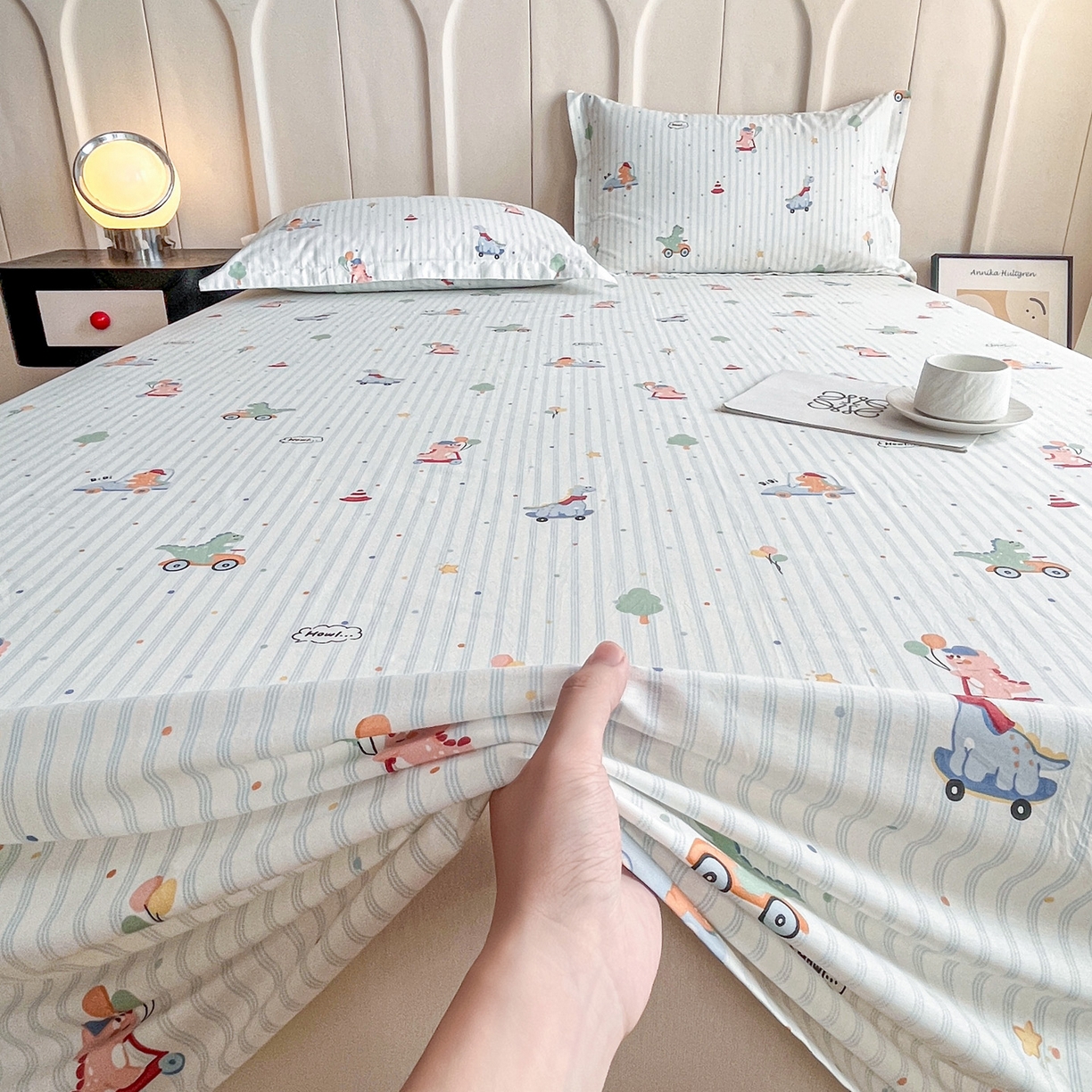 91家纺网 家纺一手货源 找家纺 金盛纺 2025新款13372全棉印花单品床单 迪迪龙