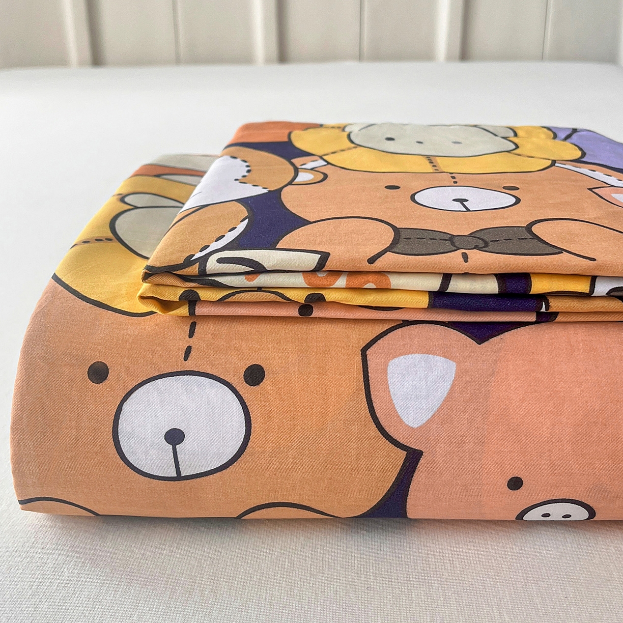 91家纺网 家纺一手货源 找家纺 金盛纺 2025新款13372全棉印花单品床单 动物联盟