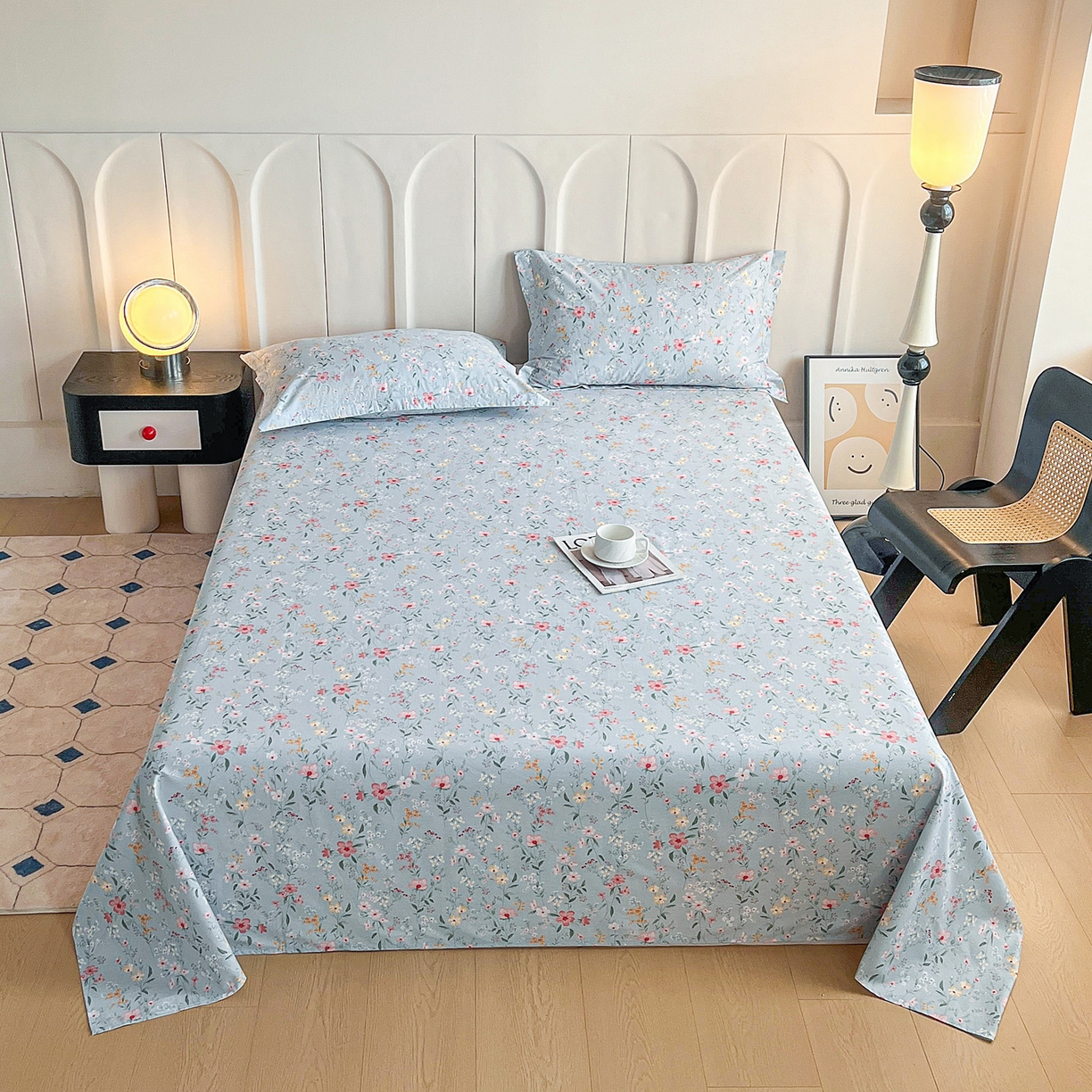 91家纺网 家纺一手货源 找家纺 金盛纺 2025新款13372全棉印花单品床单 芬芳满园