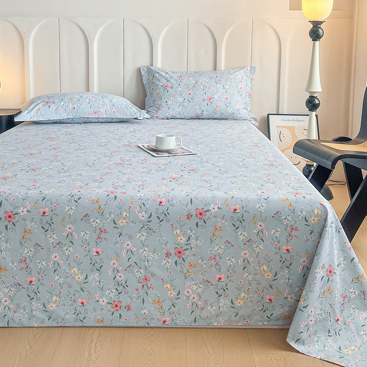 91家纺网 家纺一手货源 找家纺 金盛纺 2025新款13372全棉印花单品床单 芬芳满园