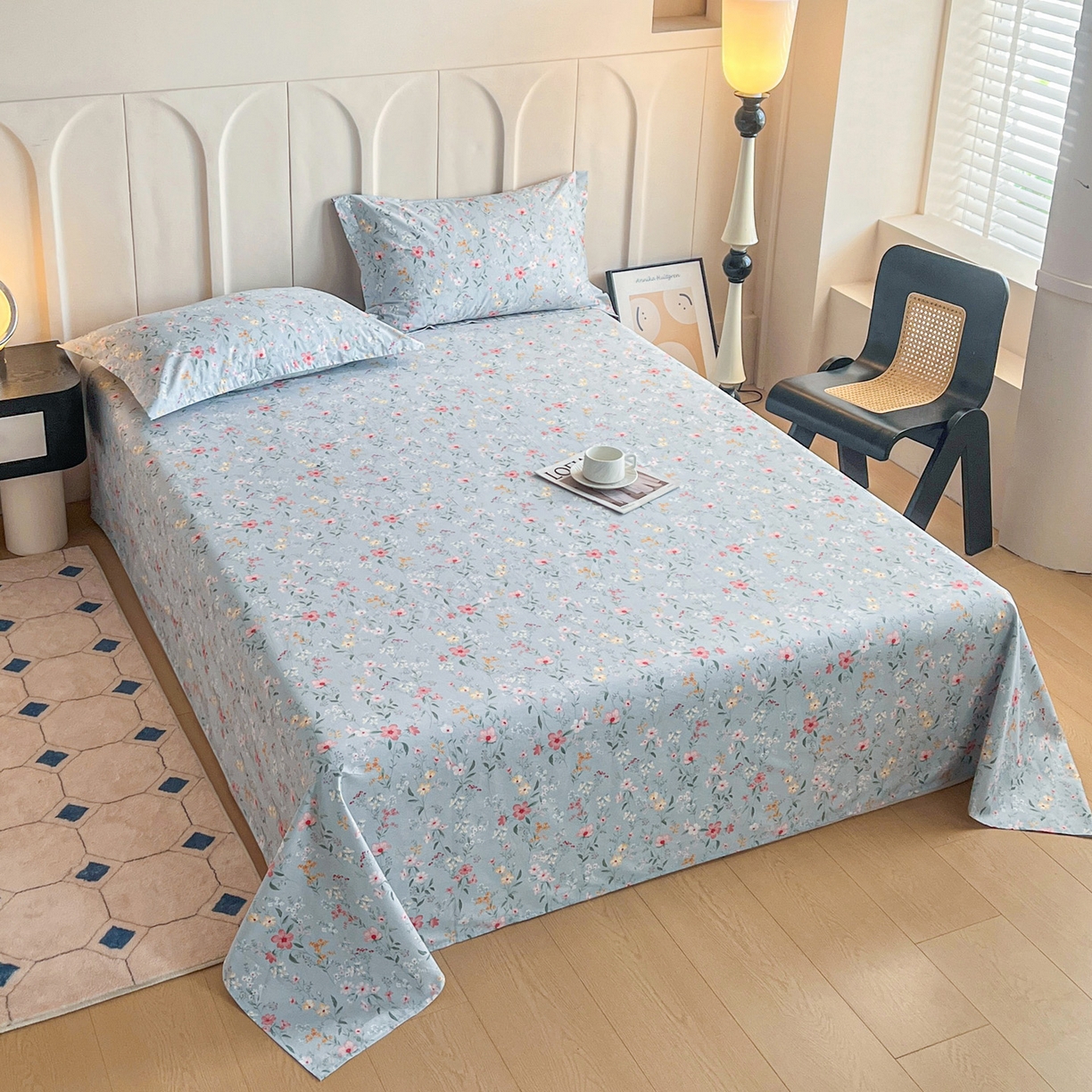 91家纺网 家纺一手货源 找家纺 金盛纺 2025新款13372全棉印花单品床单 芬芳满园