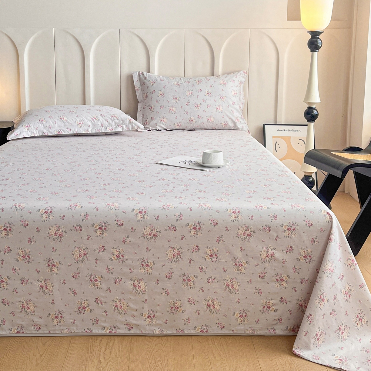 91家纺网 家纺一手货源 找家纺 金盛纺 2025新款13372全棉印花单品床单 浅浅花恋