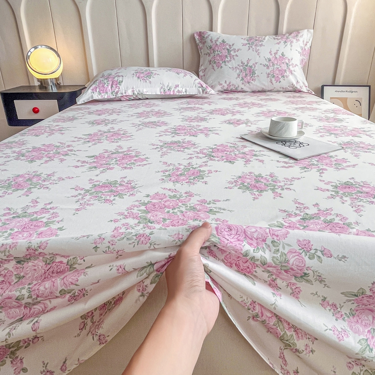 91家纺网 家纺一手货源 找家纺 金盛纺 2025新款13372全棉印花单品床单 苏菲-粉